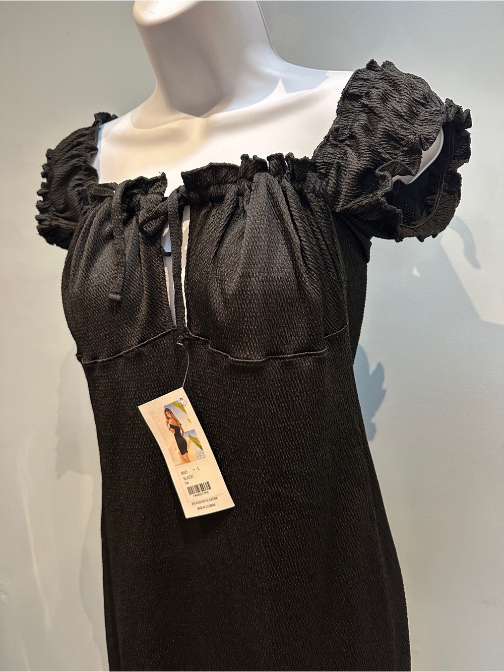 Mapale Black Off-Shoulder Dress Large New with Tags - Picture 6 of 13